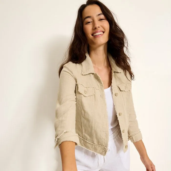 Tommy Bahama Women's Two Palms Raw Edge Jacket - Natural Tommy Bahama Clothing