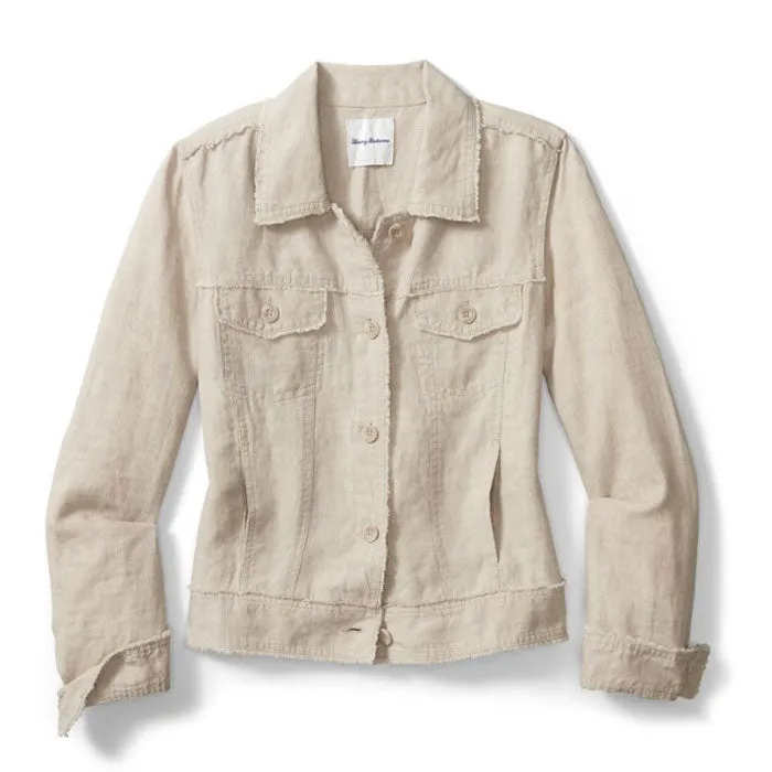 Tommy Bahama Women's Two Palms Raw Edge Jacket - Natural Tommy Bahama Clothing
