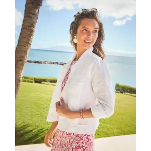 Tommy Bahama Women's Two Palms Raw Edge Jacket - White Tommy Bahama Clothing