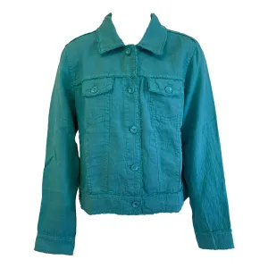 Tommy Bahama Women's Two Palms Raw Edge Linen Jacket - Azul Mar Tommy Bahama Clothing