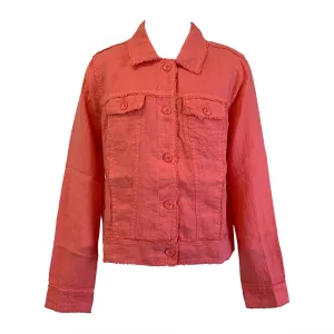 Tommy Bahama Women's Two Palms Raw Edge Linen Jacket - Melon Berry Tommy Bahama Clothing