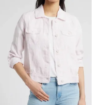 Tommy Bahama Women's Two Palms Raw Edge Linen Jacket - Touch Of Pink Tommy Bahama Clothing
