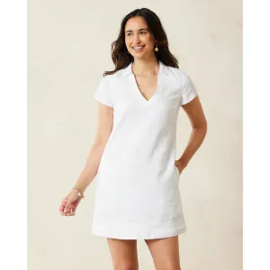 Tommy Bahama Women's Two Palms Short Sleeve Collared Linen Dress - White Tommy Bahama Clothing