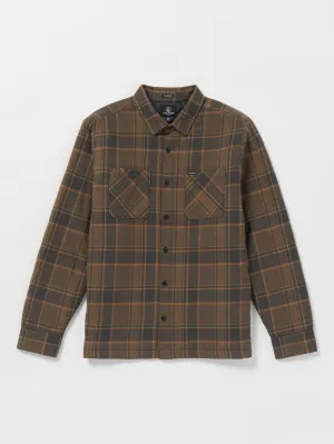 Volcom Brickstone Lined Flannel Shirt Men's Long Sleeve Shirt Mud Volcom