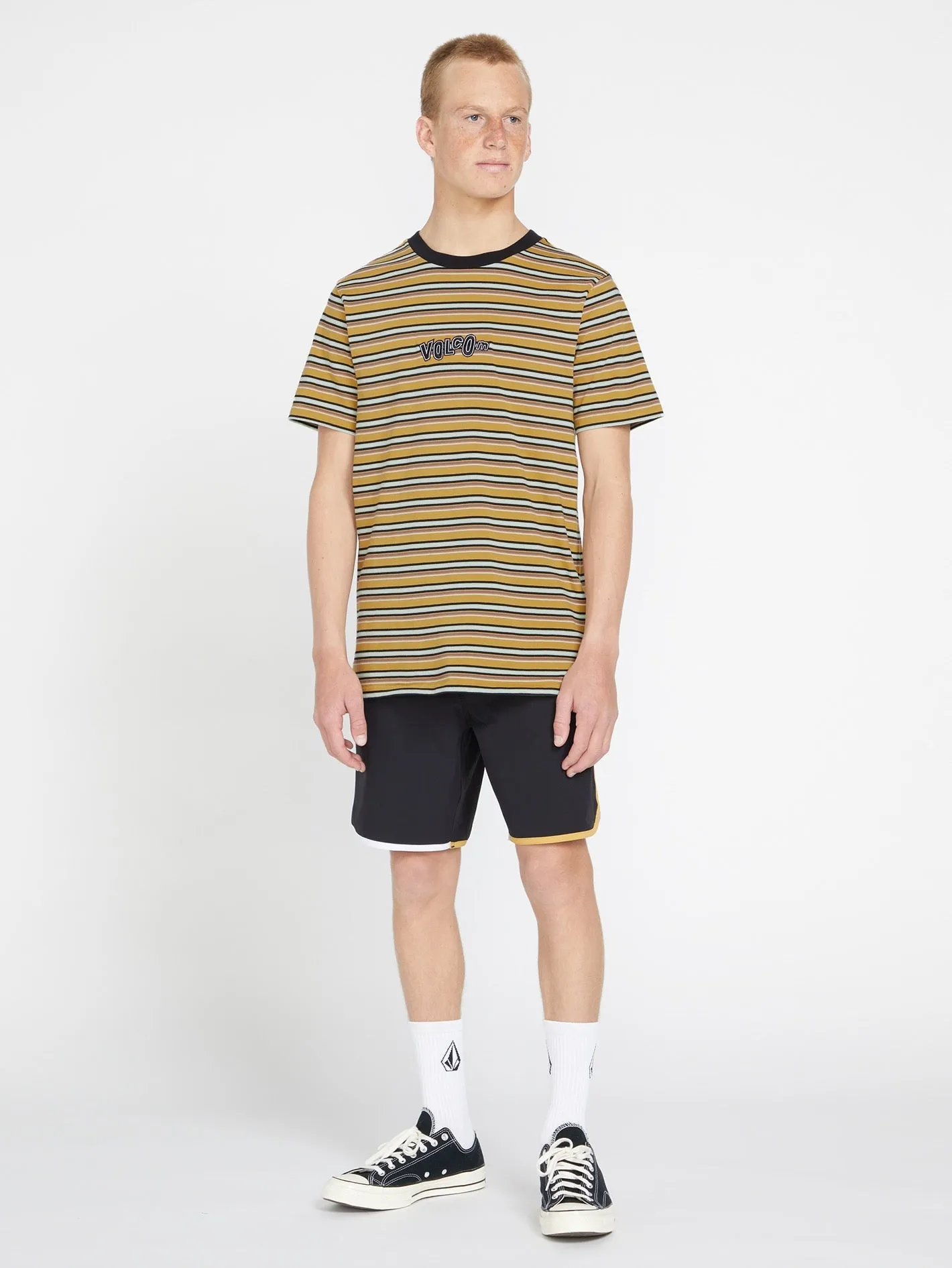 Volcom Bright N Early Crew Men's Short Sleeve Shirt Mustard Volcom