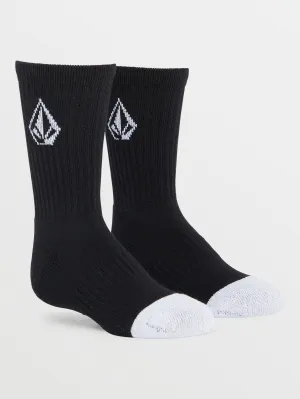 Volcom Full Stone 3 Pack Boys Socks (Age 8-14) Black Volcom
