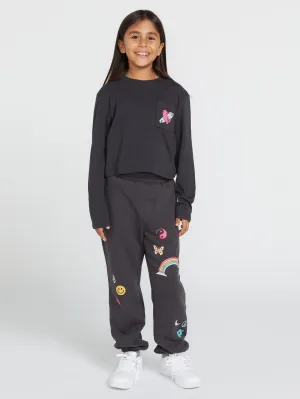 Volcom Girls Pocket Dial Long Sleeve Shirt Vintage Black Volcom