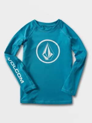 Volcom Lido Solid Long Sleeve Boys Rashguard (Age 2-7) Barrier Reef Volcom