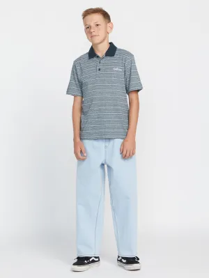 Volcom Static Stone Polo Boys Short Sleeve Shirt (Age 8-14) Navy Volcom