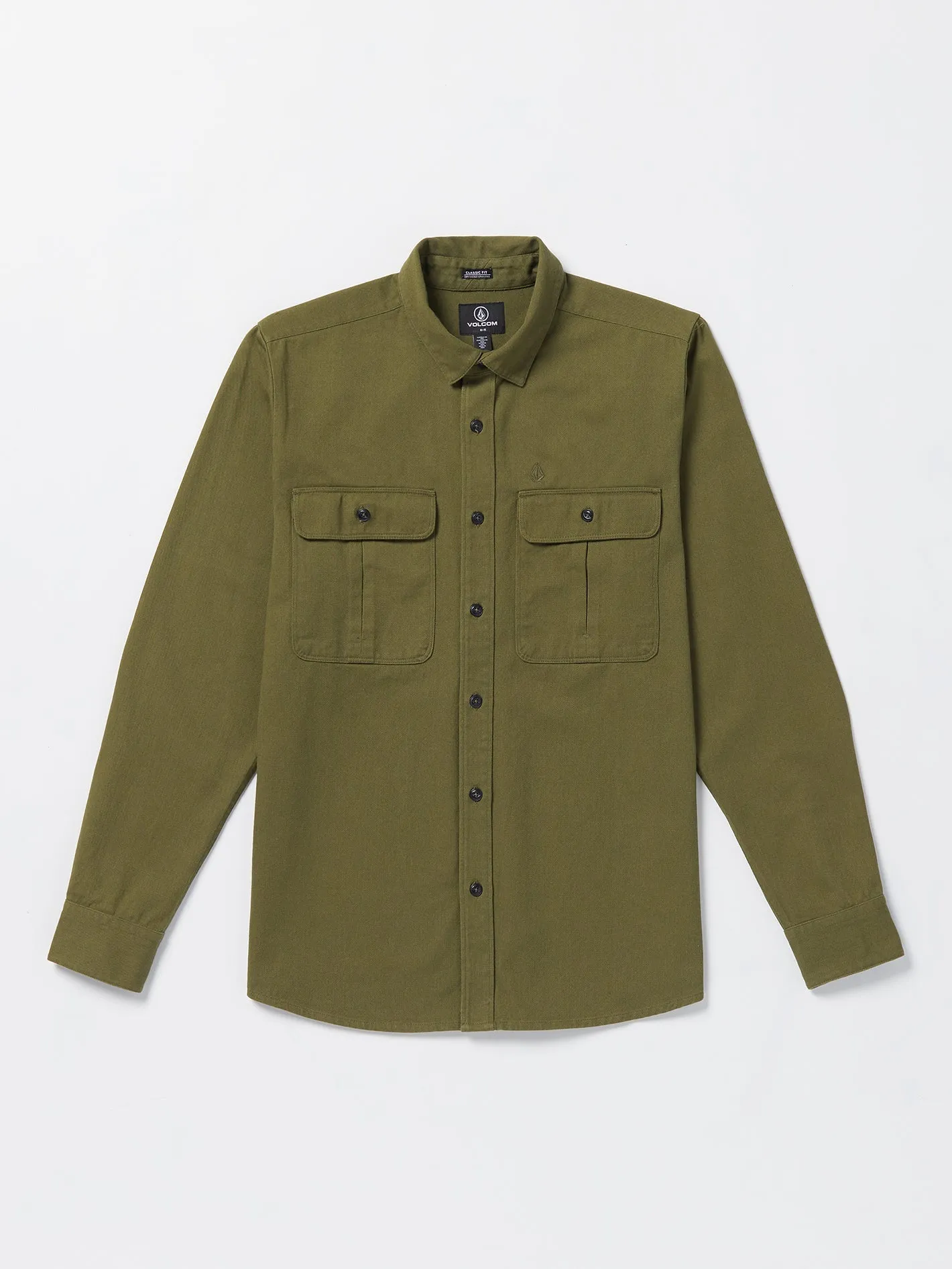 Volcom Stone Benchmark Men's Long Sleeve Shirt Expedition Green Volcom