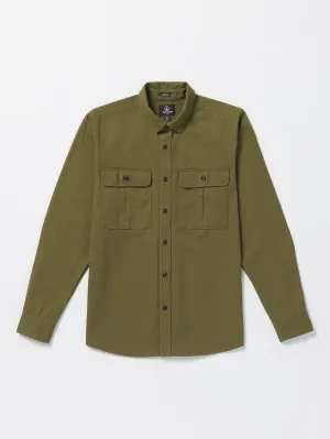 Volcom Stone Benchmark Men's Long Sleeve Shirt Expedition Green Volcom