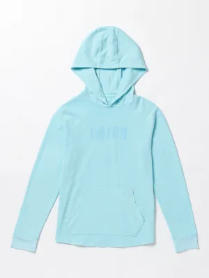 Volcom Stonedyed Long Sleeve Hooded Shirt (Age 8-14) Misty Blue Volcom