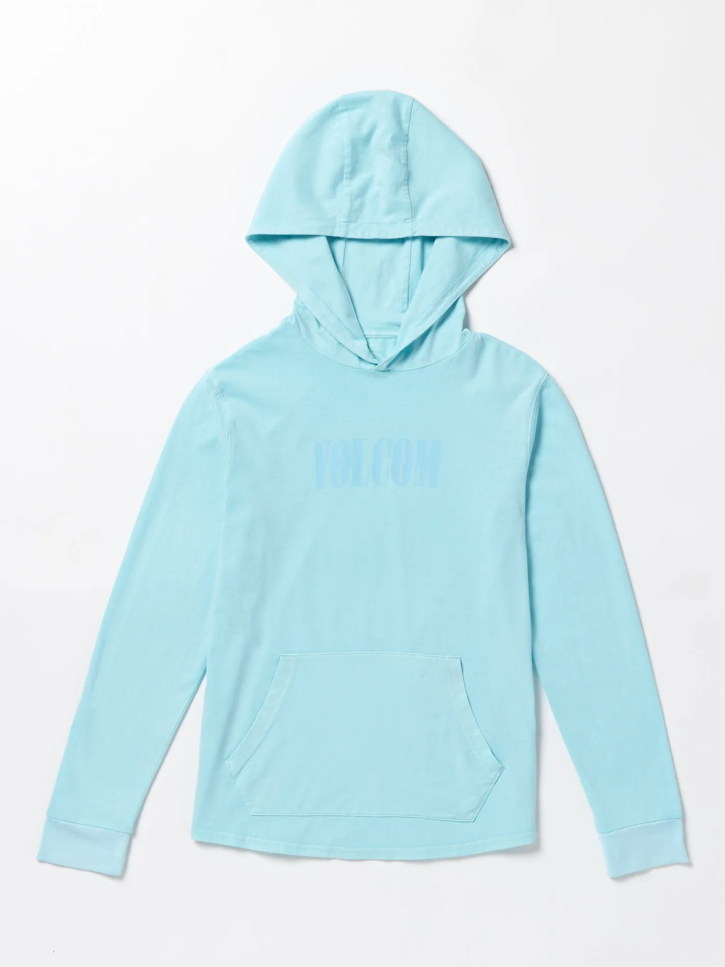Volcom Stonedyed Long Sleeve Hooded Shirt (Age 8-14) Misty Blue Volcom