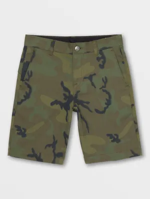 Volcom Vmonty Stretch Boys Shorts (Age 8-14) Green Combo Volcom
