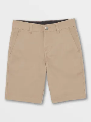 Volcom Vmonty Stretch Boys Shorts (Age 8-14) Khaki Volcom