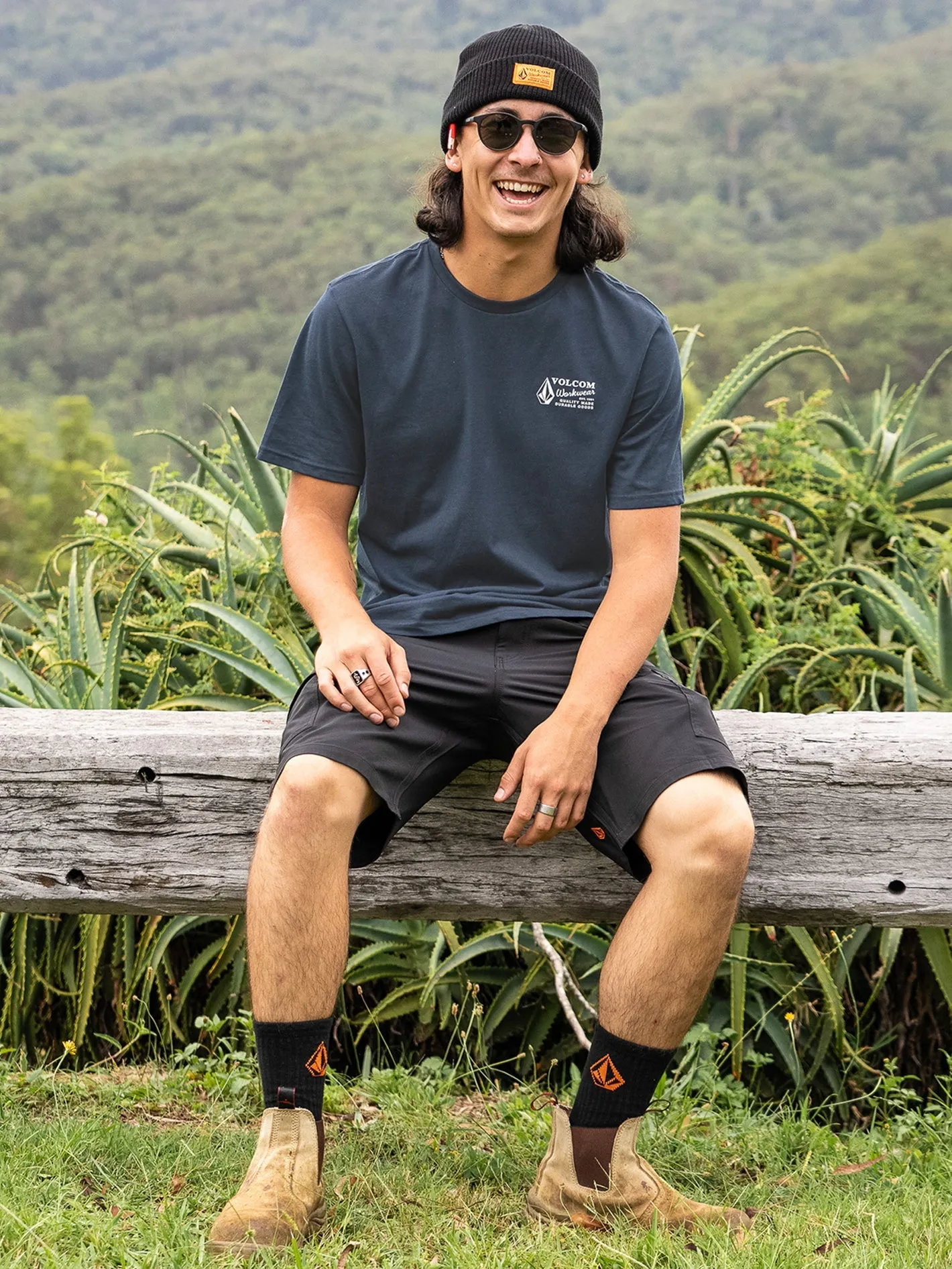 Volcom Volcom Workwear Short Sleeve Tee Navy Volcom