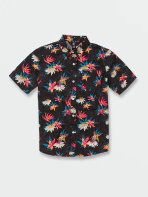 Volcom Warbler Boys Short Sleeve Shirt (Age 8-14) Black Volcom