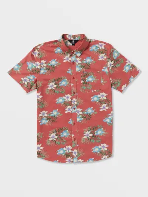 Volcom Warbler Men's Short Sleeve Woven Shirt Mineral Red Volcom