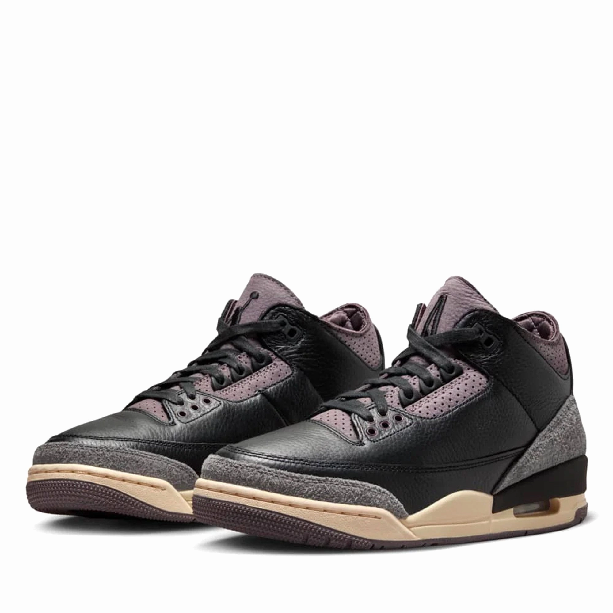Women's A Ma Manire x Air Jordan 3 Retro - Black/Violet Ore Air Jordan Basketball Shoes for Performance