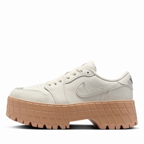 Women's Air Jordan 1 Brooklyn Low - Sail/Metallic Silver Air Jordan signature sneakers