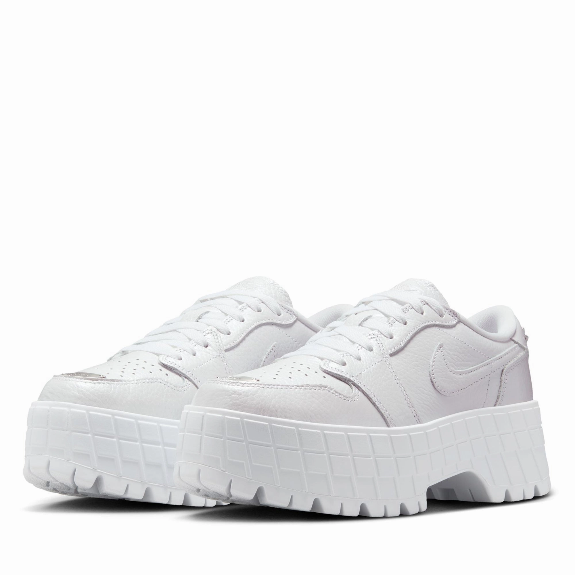 Women's Air Jordan 1 Brooklyn Low - White/Metallic Silver Air Jordan Basketball Shoes for Performance