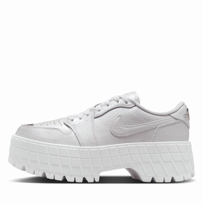 Women's Air Jordan 1 Brooklyn Low - White/Metallic Silver Air Jordan signature sneakers