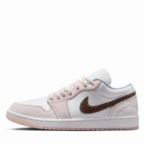Women's Air Jordan 1 Low - White/Ironstone Air Jordan signature sneakers