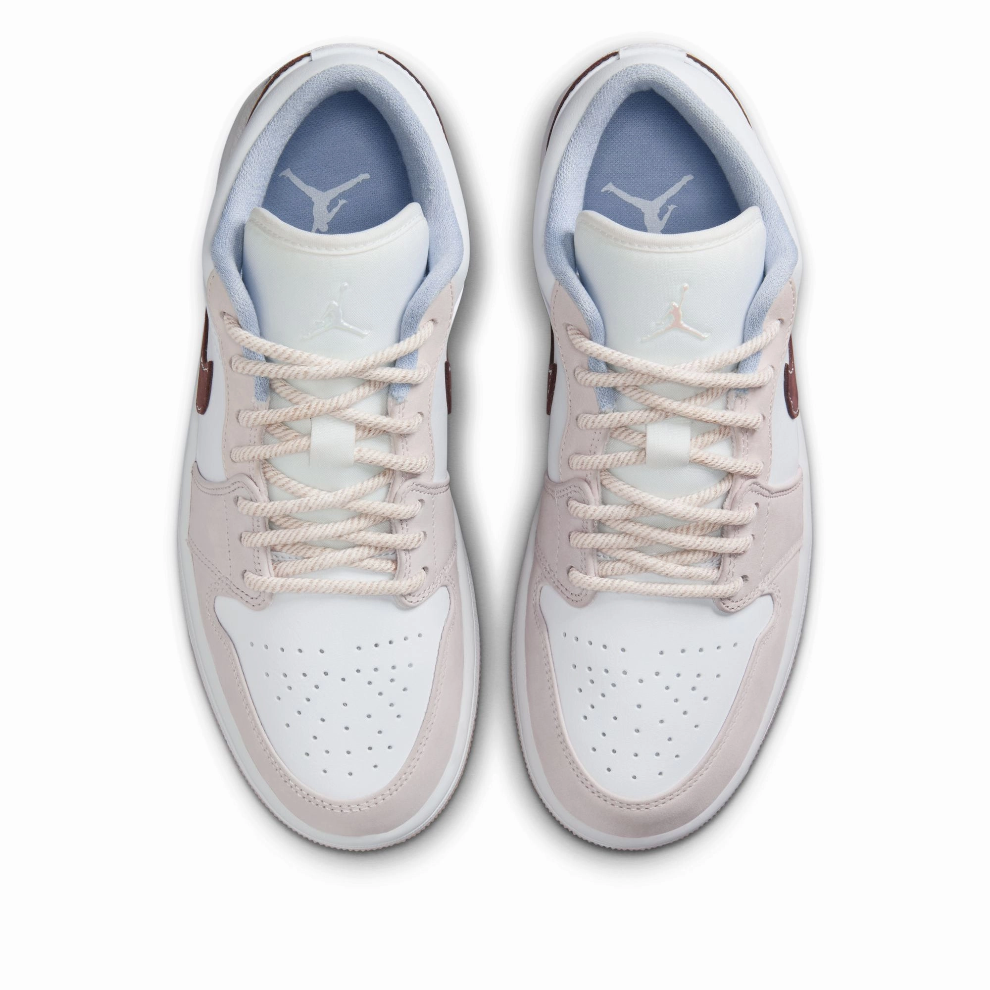 Women's Air Jordan 1 Low - White/Ironstone Air Jordan Basketball Shoes for Performance