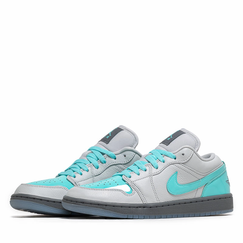 Women's Air Jordan 1 Low SE - Photon Dust/Aurora Green Air Jordan Basketball Shoes for Performance
