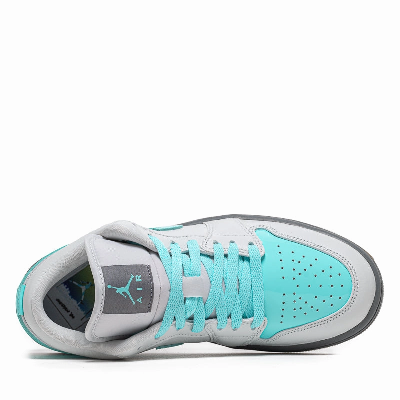Women's Air Jordan 1 Low SE - Photon Dust/Aurora Green Air Jordan Basketball Shoes for Performance