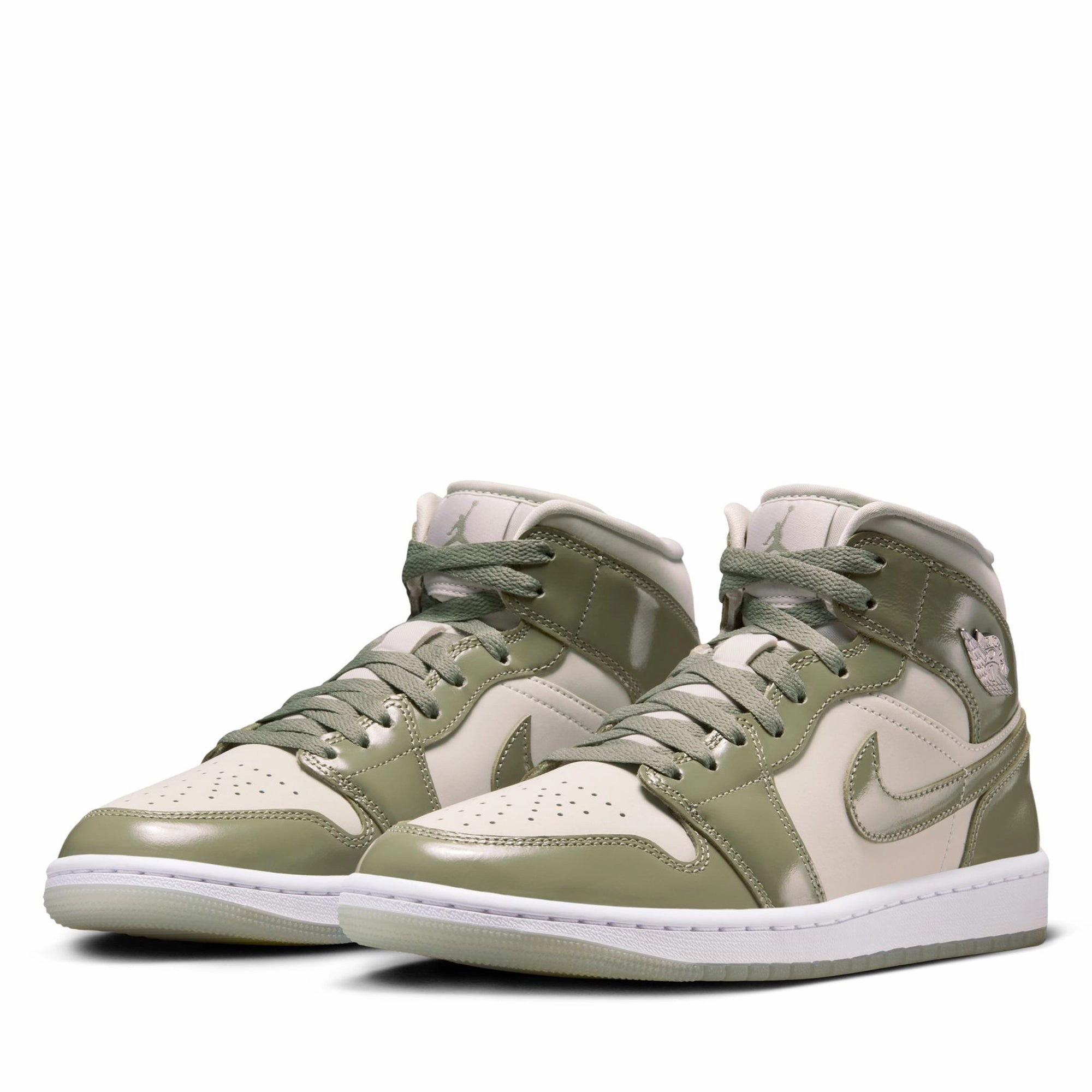 Women's Air Jordan 1 Mid SE - Sea Glass/Oil Green Air Jordan Basketball Shoes for Performance