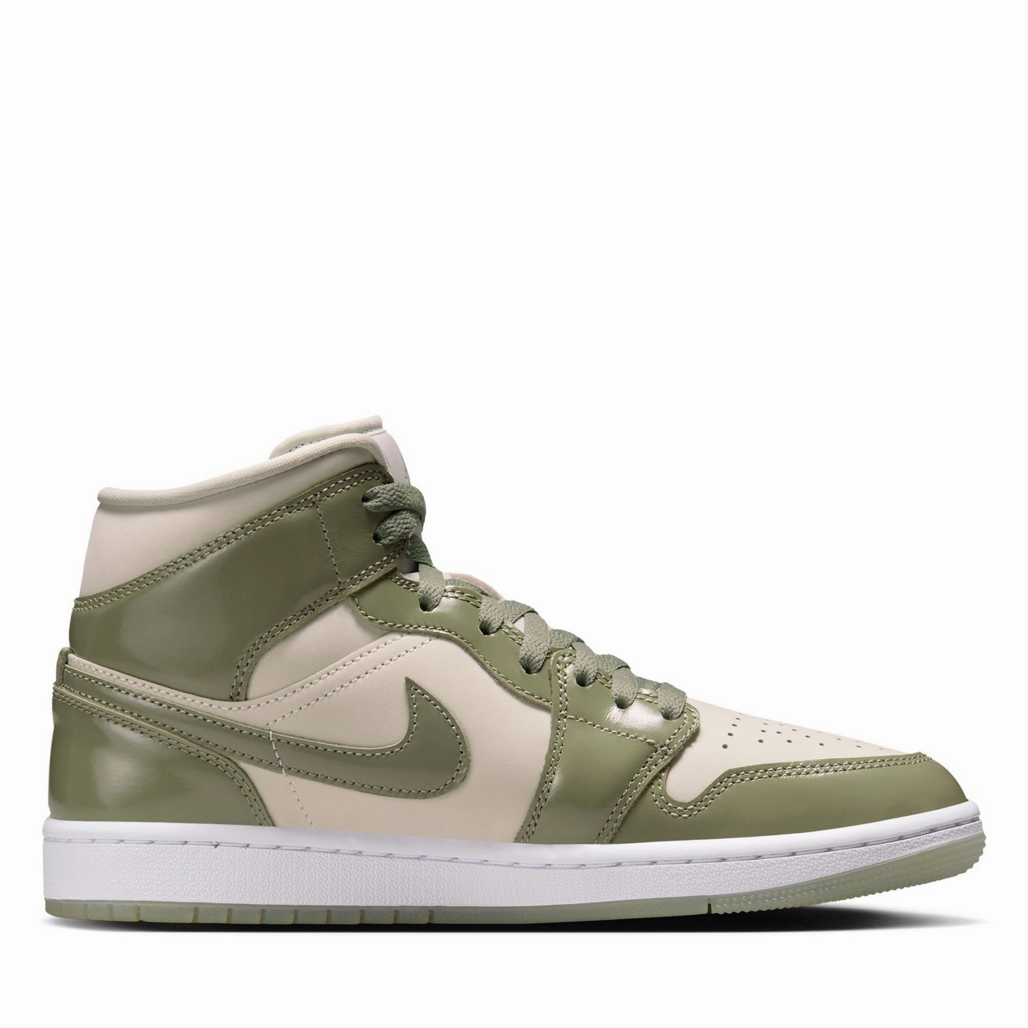 Women's Air Jordan 1 Mid SE - Sea Glass/Oil Green Air Jordan Basketball Shoes for Performance
