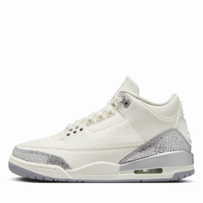 Women's Air Jordan 3 Retro - Sail/Cement Grey Air Jordan signature sneakers