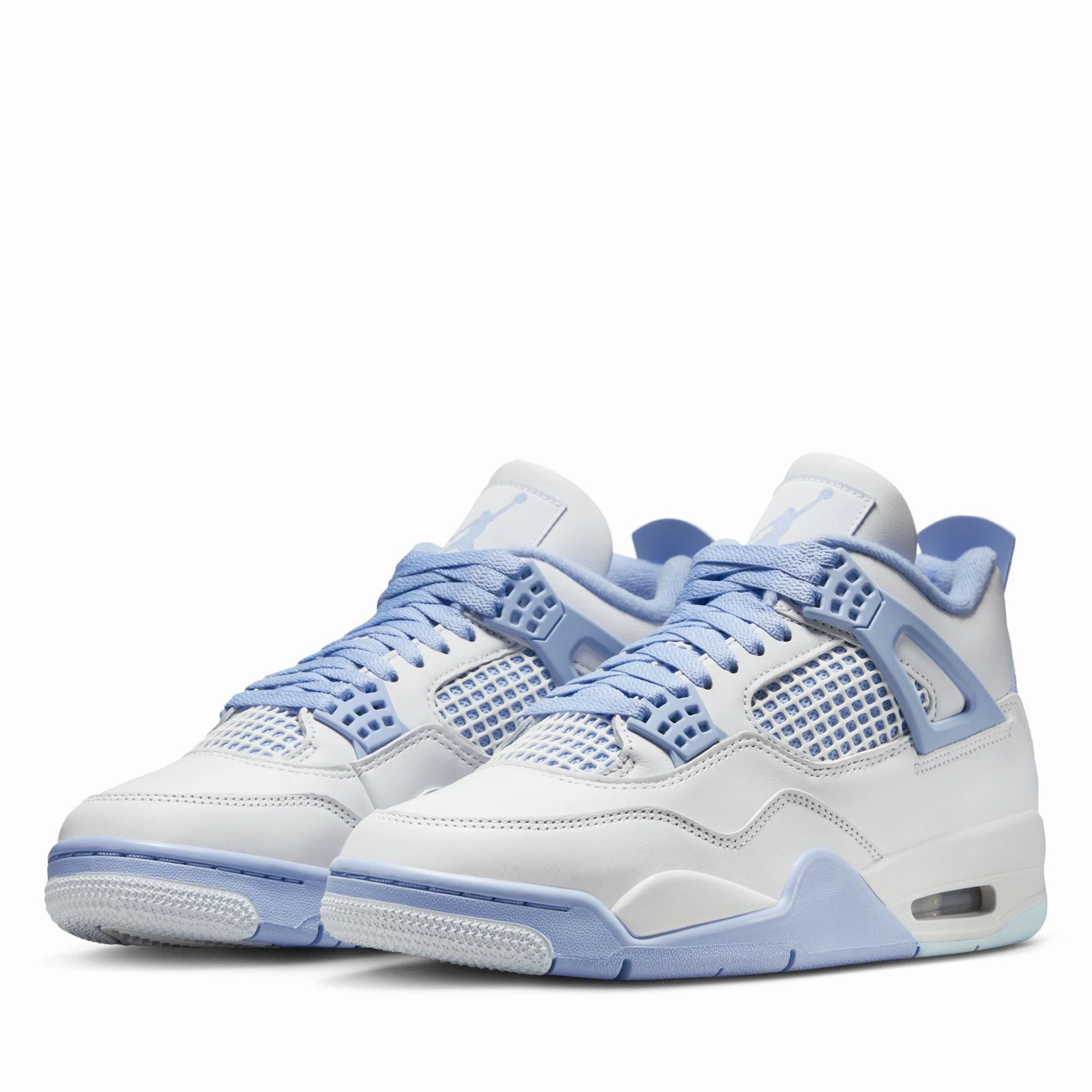 Women's Jordan 4 Retro - White/Aluminum Air Jordan Basketball Shoes for Performance