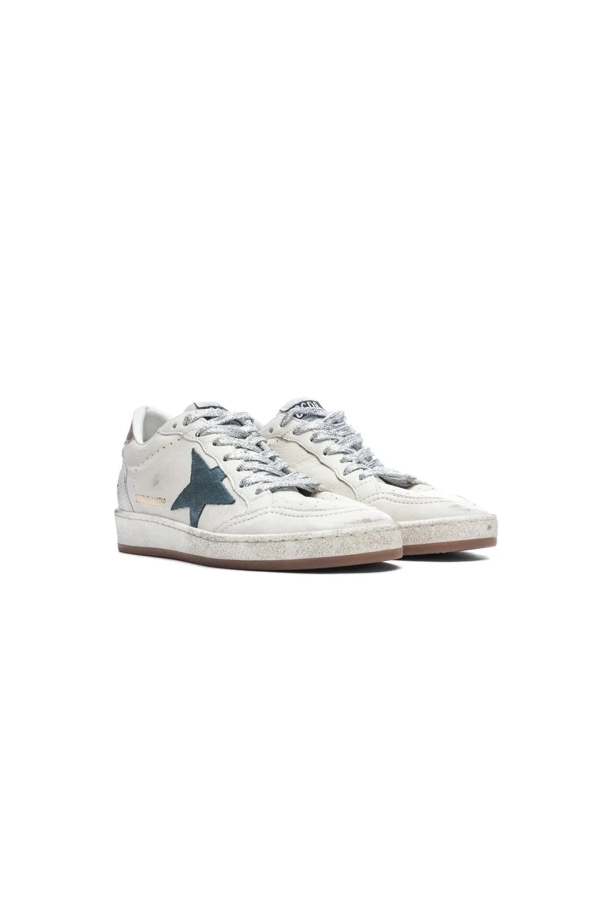 Womens Golden Goose Golden Goose Ball Star - White/ Smoke Blue/ Peach
