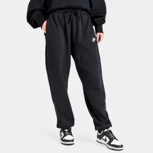 Womens Nike Nike Sportswear Women's Club Fleece Mid-Rise Oversized Sweatpants Black / White