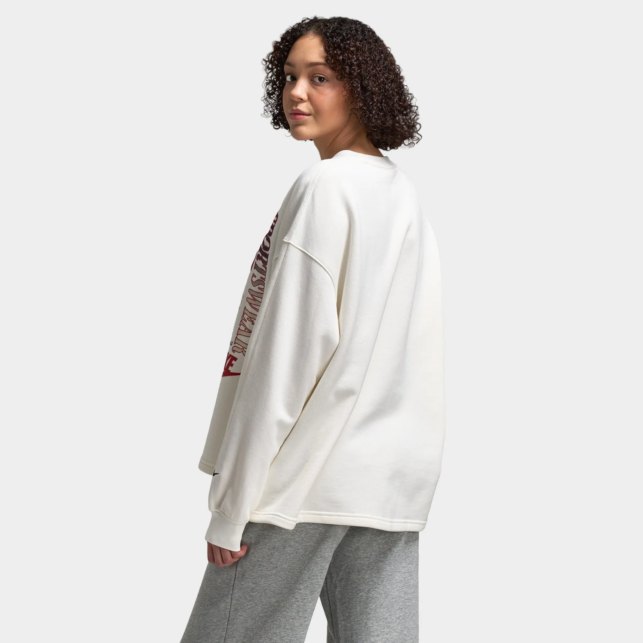 Womens Nike Nike Sportswear Women's Fleece Crewneck Sweatshirt Sail / Black