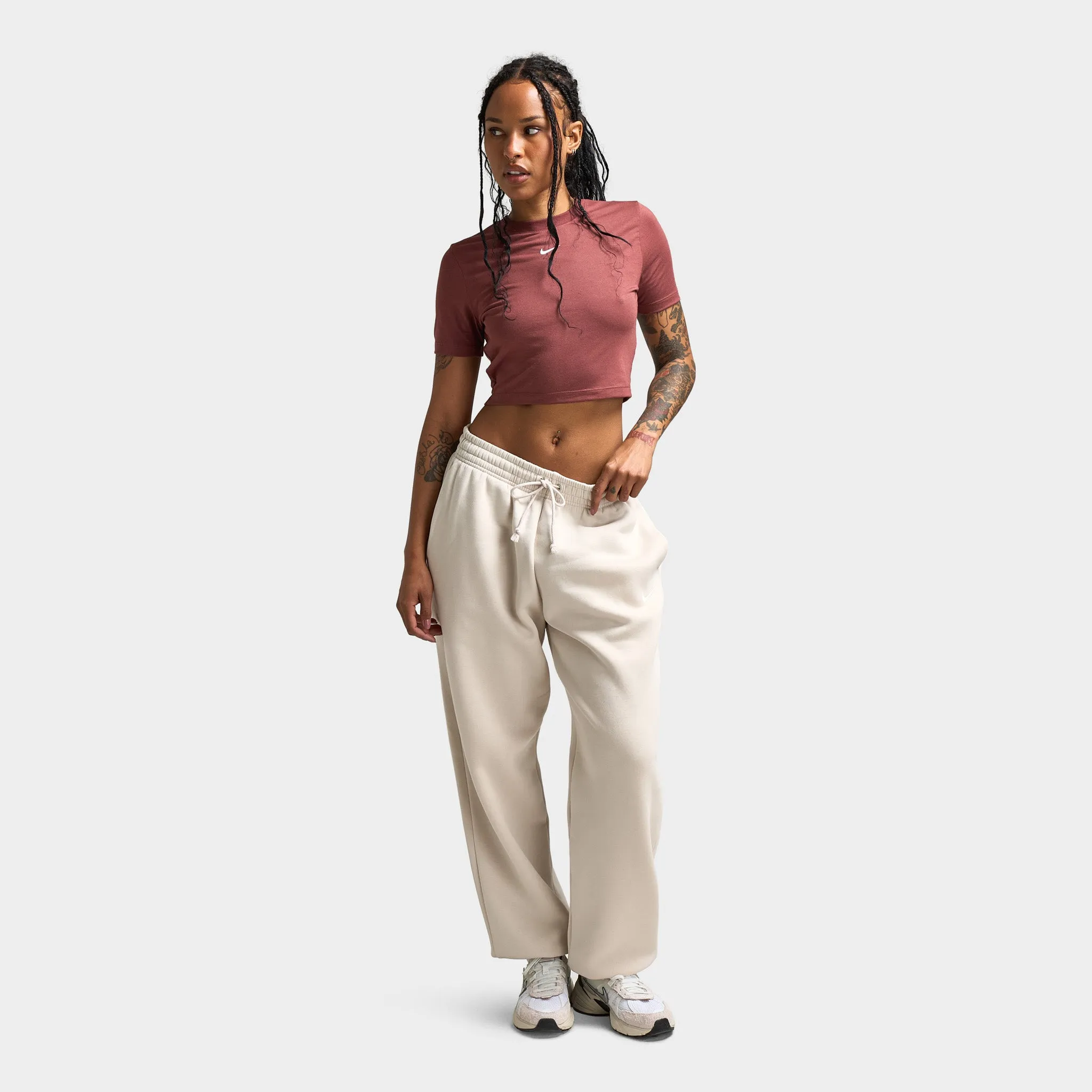 Womens Nike Nike Sportswear Women's Phoenix Fleece Oversized Sweatpants Light Orewood Brown / Sail