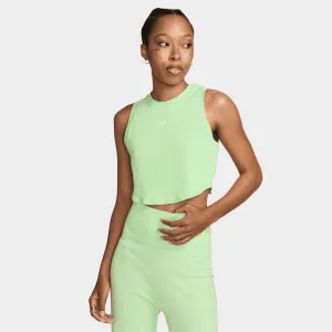 Womens Nike Nike Sportswear Women's Tight Cropped Mini-Rib Tank Vapor Green / Sail