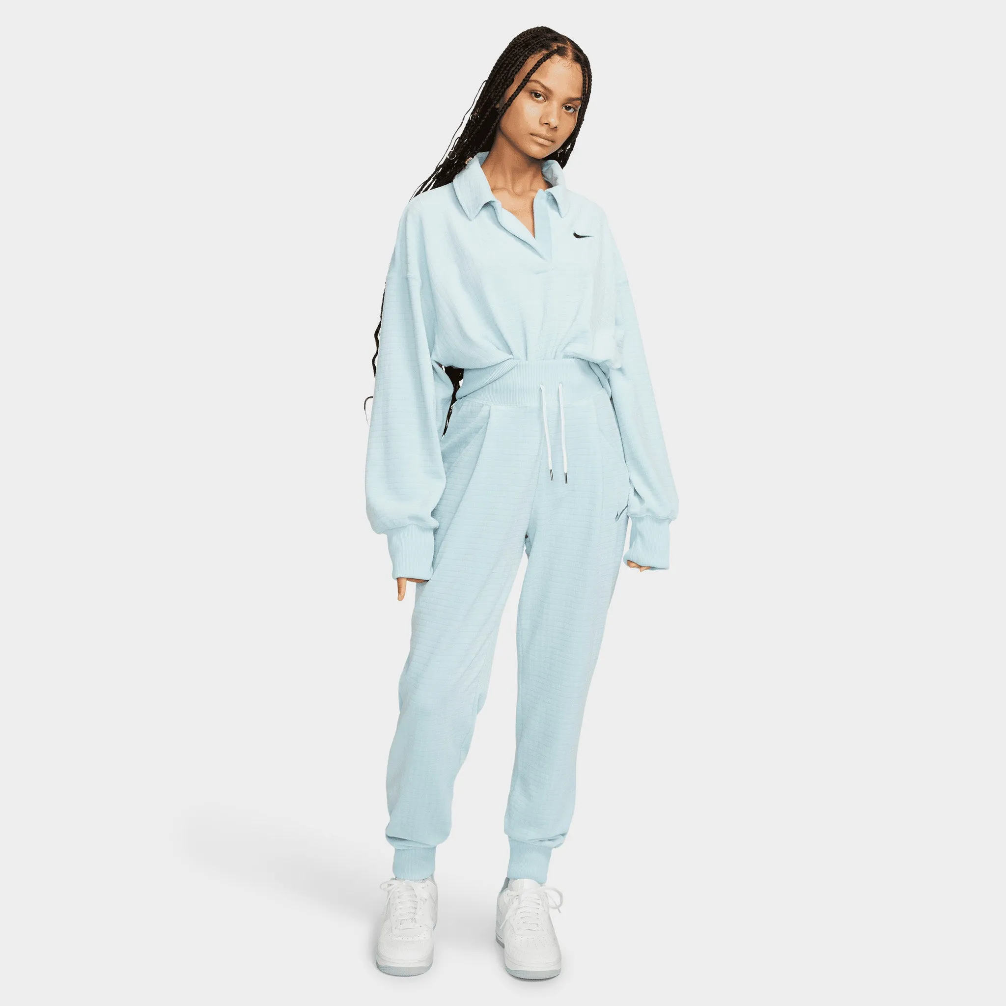 Womens Nike Nike Women's Sportswear Velour High-Rise Joggers Ocean Bliss / Noise Aqua