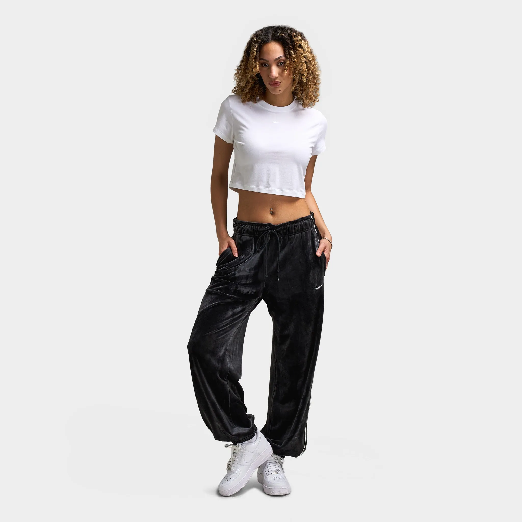 Womens Nike Nike Women's Sportswear Velour Jogger Black / Sail - Sail