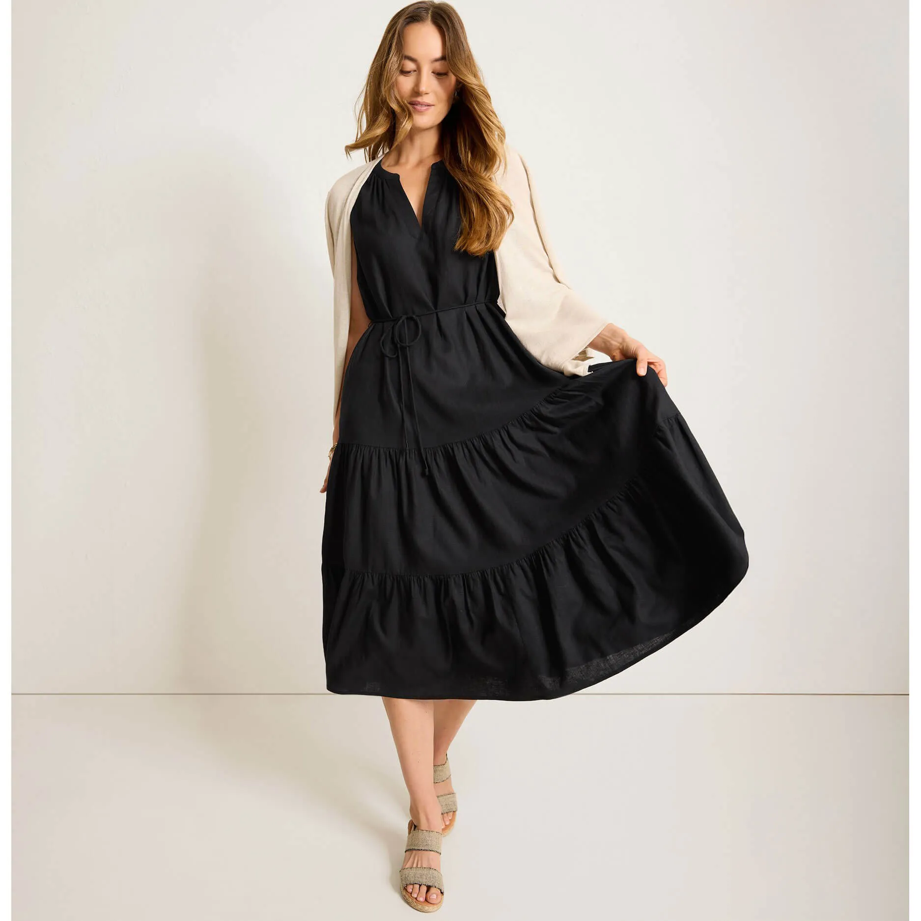 Womens Tommy Bahama Sportswear Tommy Bahama Women's Coastal Tide Sleeveless Sun Dress - Black