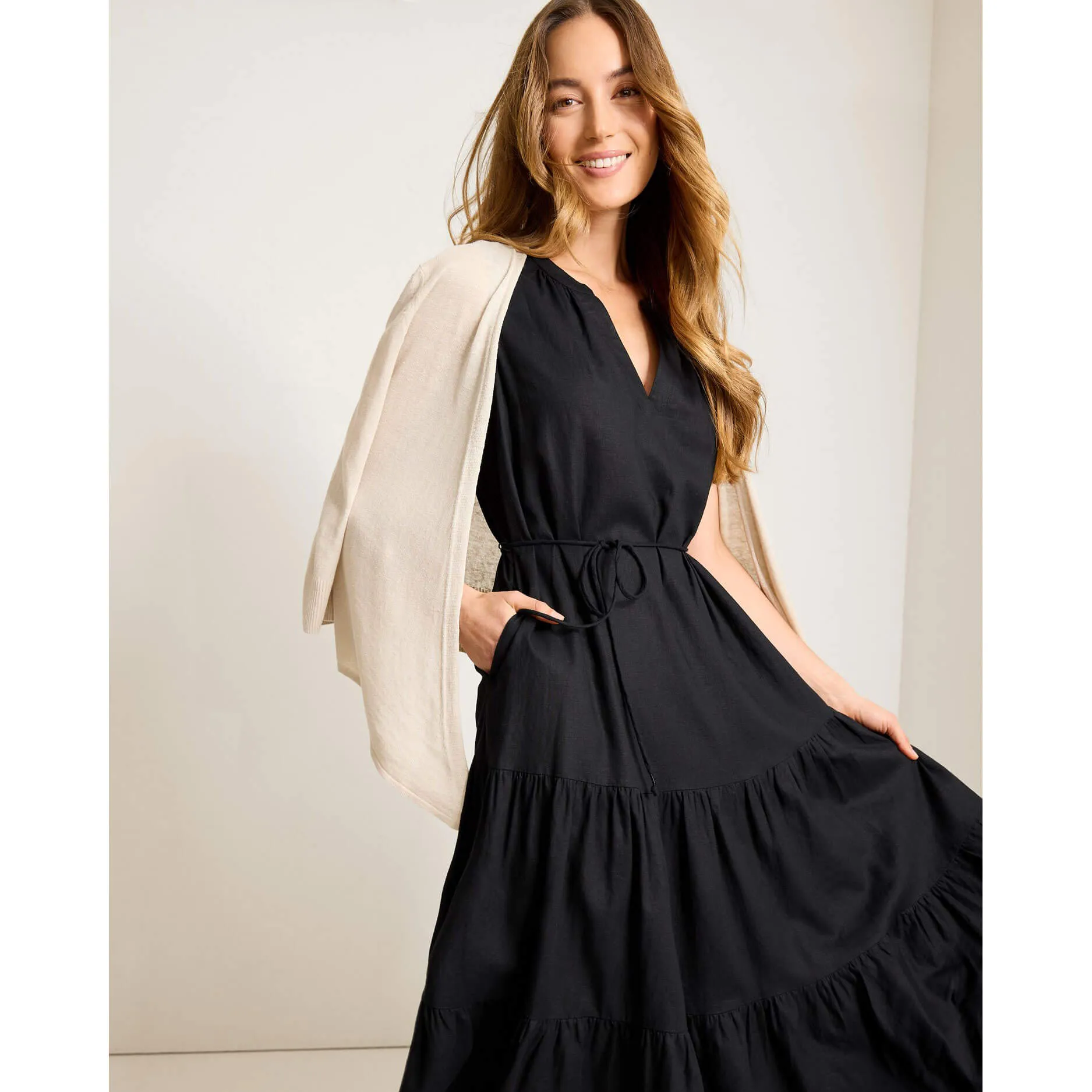 Womens Tommy Bahama Sportswear Tommy Bahama Women's Coastal Tide Sleeveless Sun Dress - Black