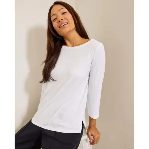 Womens Tommy Bahama Sportswear Tommy Bahama Women's Kona Isles 3/4 Sleeve Boat Neck Top - White