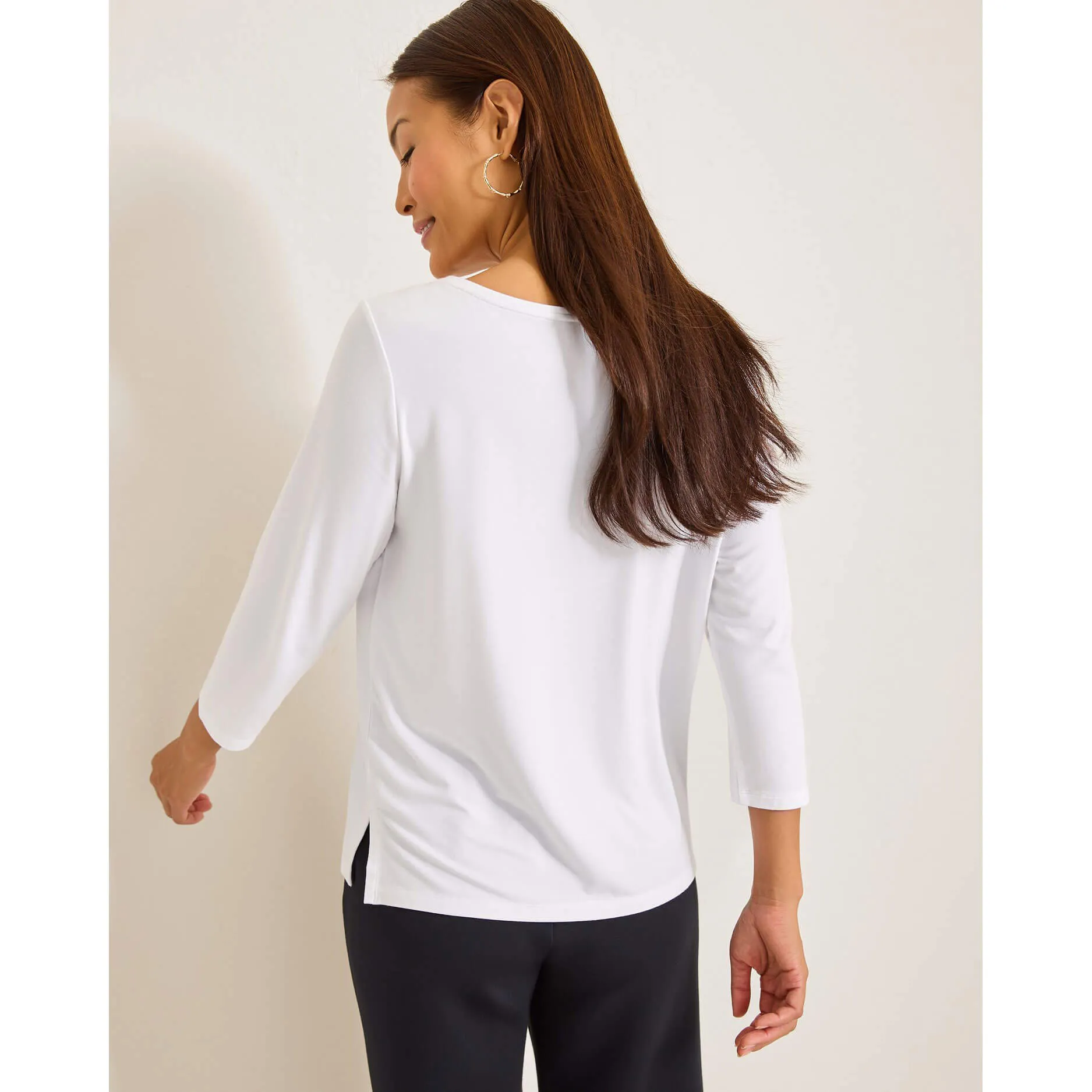 Womens Tommy Bahama Sportswear Tommy Bahama Women's Kona Isles 3/4 Sleeve Boat Neck Top - White