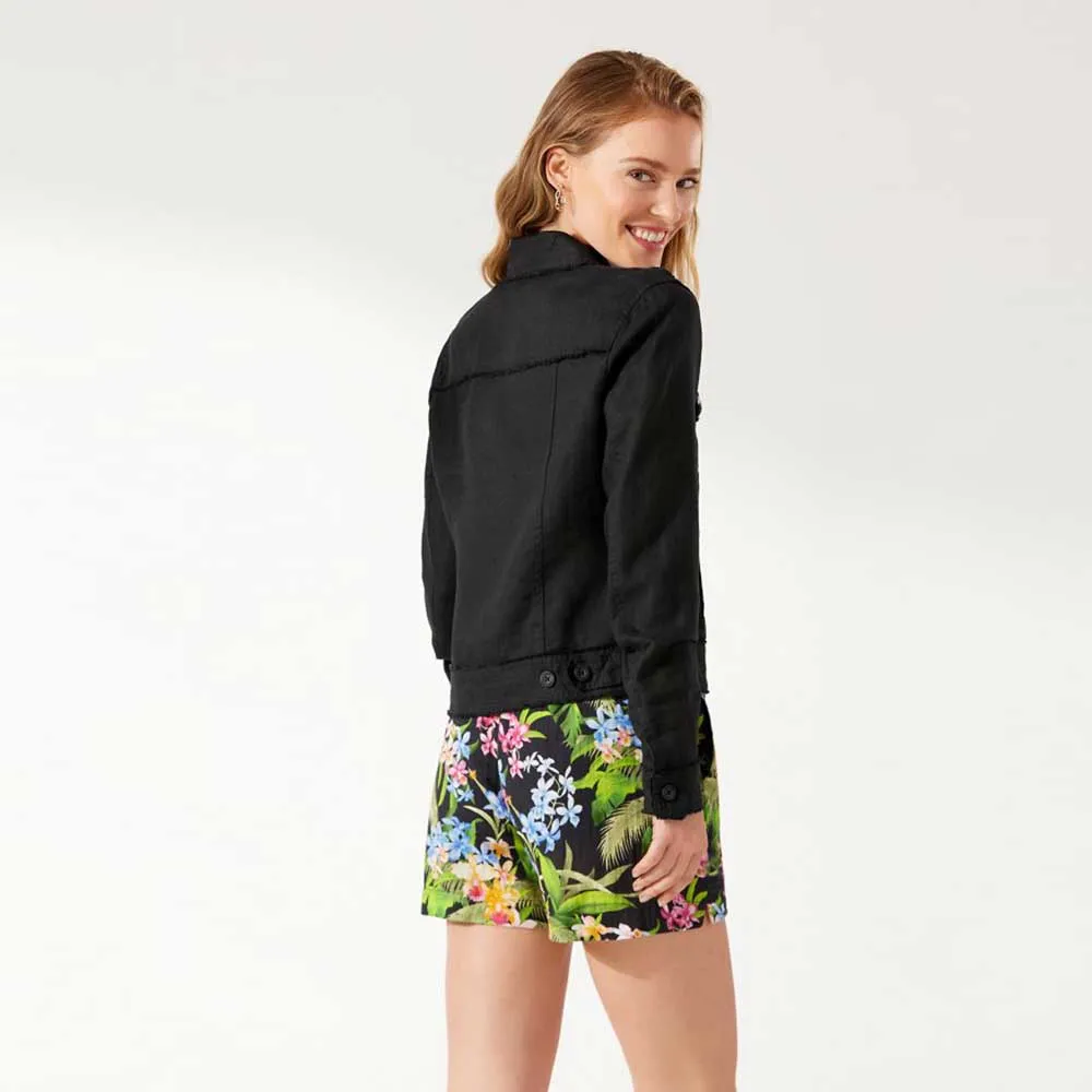 Womens Tommy Bahama Sportswear Tommy Bahama Women's Two Palms Raw Edge Jacket - Black