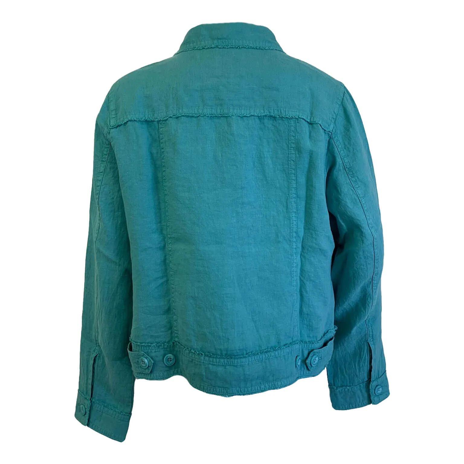 Womens Tommy Bahama Sportswear Tommy Bahama Women's Two Palms Raw Edge Linen Jacket - Azul Mar