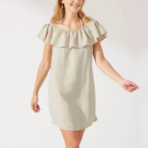 Womens Tommy Bahama Swimwear Tommy Bahama St. Lucia Off The Shoulder Ruffle Dress Coverup - Twill