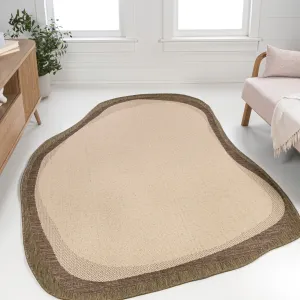 Wyatt Modern Rustic Abstract Indoor/Outdoor Shaped Area Rug Jonathan Y Home