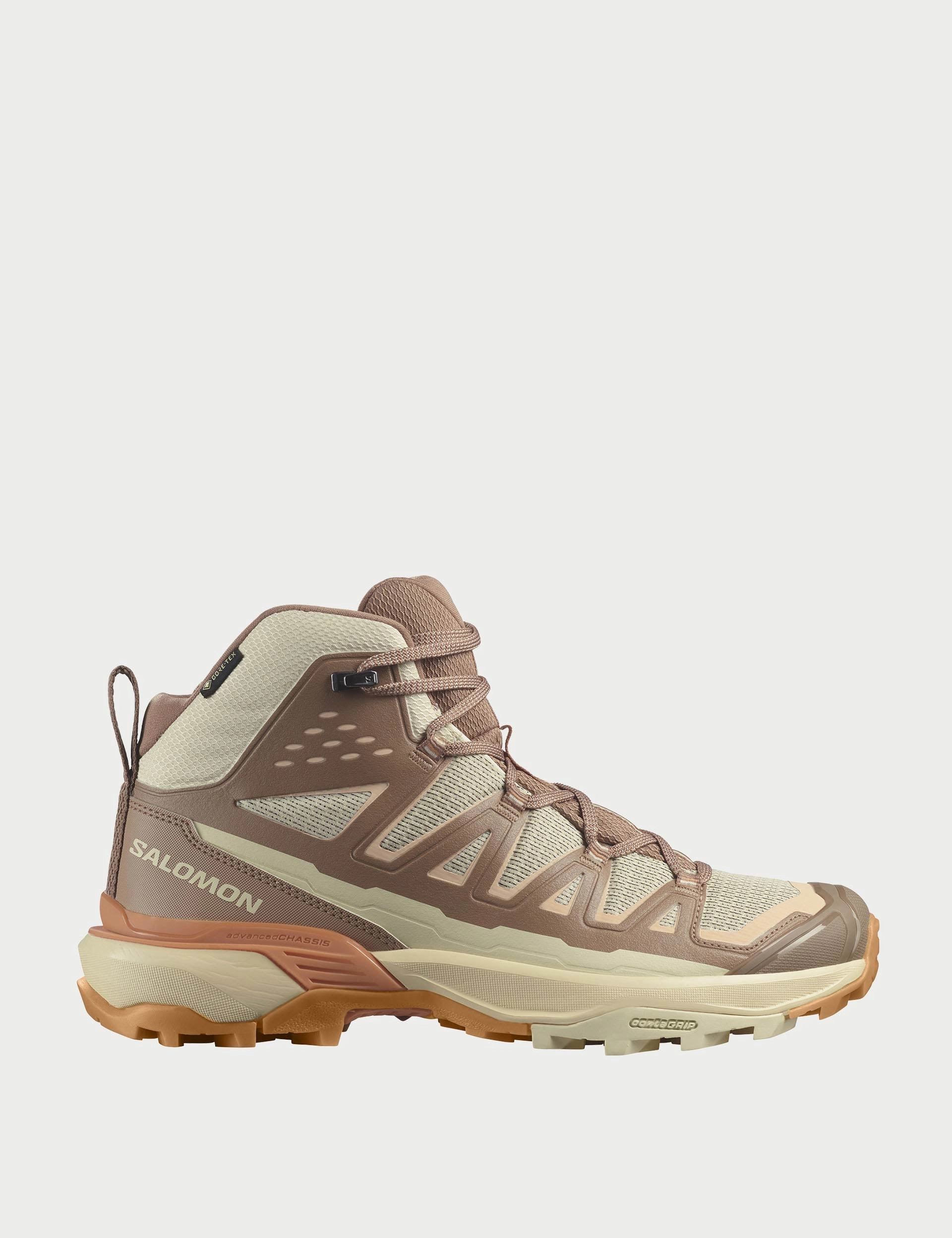 X Ultra 360 Edge Mid Gore-Tex - Shortbread/Raw Umber/Prairie Sunset Salomon trail running shoes for rugged terrain